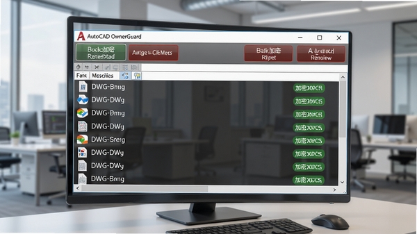 AutoCAD OwnerGuard�����������棬������������ʾ���DWG�ļ��б���ÿ���ļ��Ҳ��м���״̬��ǩ������������ͻ����ʾ�������ܺͽ��ܰ�ť������Ϊ�ִ��칫�ҳ�������Ļ������ͣ�ϸ�ڷḻ��8k�ֱ���