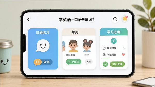 ѧӢ��-�����뵥������������չʾ������������ϰ�����ʿ�Ƭ��ѧϰ���ȵ�ģ�飬���������¼�࣬ɫ�����죬ͻ��ѧϰ��Χ��