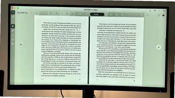����PDF�Ķ��������ڿ�����ʾ���ϣ���������˫�������Ķ�ģʽ��������ҳ�ĵ�����������ʾ����������������Ϊ����ģʽ�µĵ���ɫ�������������Ķ����ʶȺ���Ļ�����ʵ��Ż���
