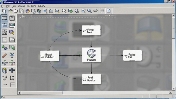 Macromedia Authorware 7�����ͼ��չʾ��������ƴ��ڡ�ͼ�깤�����ͽ���ͼ�꣬���רҵ����