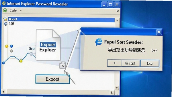 Internet Explorer Password Revealer����������ʾ�����������ť�������ı��ļ�ͼ�꣬����չʾ�����ɹ���ʾ�Ի���