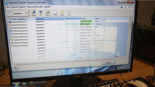 Windows����������Internet Explorer Password Revealer��ʵ�ĳ�������Ļ��ʾ�����б���������ڵ��������ť