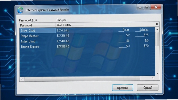 Internet Explorer Password Revealer���������ͼ����ʾ����ָ��б��ͼ��Ĳ�����ť������Ϊ��ɫ�Ƽ��з��