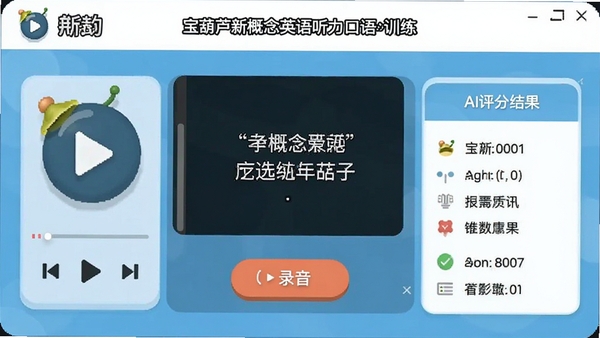 ����«�¸���Ӣ����������ѵ�����棬����������Ƶ����������Ļ��ʾ��¼����ť��AI���ֽ���������࣬����ֱ�ۣ��ʺϷ�����ϰ��