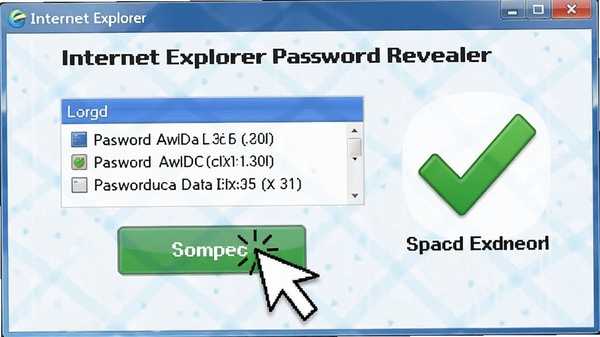 Internet Explorer Password Revealerһ��ɨ�����빦��ʾ��ͼ�������ɨ�谴ť��������ʾ�������ݿ��ټ��أ�������ɫ�Թ���ʾ��ɣ�����ֱ���׶���