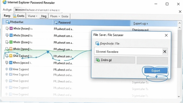 Internet Explorer Password Revealer����������ʾ�͵������ܽ��棬�б�չʾ�����˺����룬������ť������ʾ���ļ�����Ի���չ�֣���������רҵ��