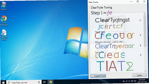 ClearType Tuning���������ͼ��չʾ�����У�򵼲��裬����ΪWindows���棬��������������ɫ����Ȼ