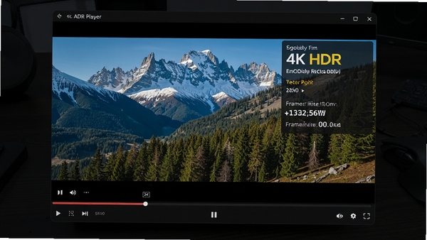�ռ����벥�������ڲ���4K HDR������Ƶ��������ʾѩɽ��ɭ��ϸ�ڷḻ��ɫ�����ޱ�������Ƶ��Ϣ��������ʾ�����ʽ��֡�ʣ������������������ɼ�������Ϊ��ɫľ�����棬�����Χרҵ�ߵ�