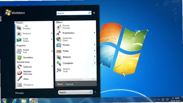 WinMetro��ʼ�˵�ģ��Ч��ͼ����ʾ�����б��������򣬱���Ϊ������Windows���棬��������Windows 7һ�£�ɫ����ͣ�ϸ�ڷḻ