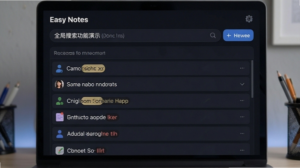 Easy Notes ȫ������������ʾ������ؼ��ʺ�����г���رʼǣ����������ʾƥ���ַ�������Ϊ��ɫ����