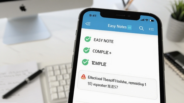 һ����дͼƬ���ֻ���Ļ����ʾEasy Notes�Ĵ����嵥���棬�嵥���м�����ѡ��ɵ���Ŀ��һ���������ڵ�����֪ͨ������������İ칫����ǿ�����������ʱ�����ѵ�ʵ���ԡ�