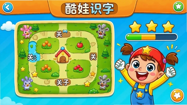 ����ʶ�ֵ��԰洳�ؽ��棬��ʾ�ؿ���ͼ�������ռ����ȣ���ͨ��ɫ������ףͨ�أ�ɫ�����ޣ�����ͯȤ