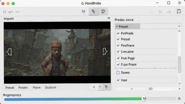 HandBrake�������ͼ��չʾ��Ƶ���롢Ԥ��ѡ����ת����������������������ִ������