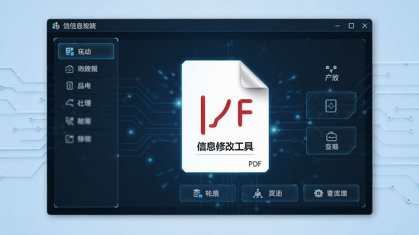 PDF�ļ���Ϣ�޸Ĺ����������ͼ��չʾ�������Ĳ������͹��ܰ�ť����������ɫ���Ƽ���ʮ��