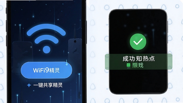 WIFI��������һ�������ȵ㹦����ʾͼ��ͻ����ť�ͳɹ���ʾ