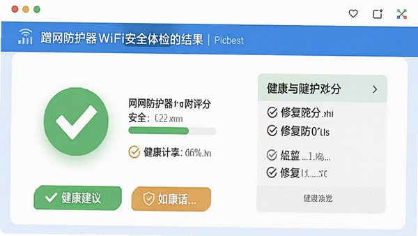 ����������WiFi��ȫ�����ҳ�棬��ʾ��ȫ���ֺ��޸����飬��ɫ����״̬ͼ��