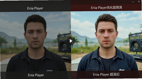 Enia Player���ʶԱȽ��棬�����ͨ���ʣ��Ҳ�Enia Player�Ż���ĳ��廭�ʣ�ɫ�ʸ����ޣ�ϸ�ڸ��ḻ