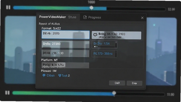 PowerVideoMaker�������ô��ڣ���ʾ���ָ�ʽѡ���ƽ̨Ԥ�裬����Ϊ������������������ִ�