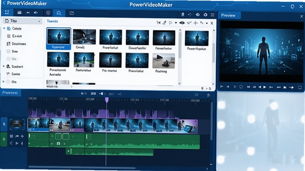 PowerVideoMaker������չʾͼ��չʾ���༭ʱ���ߡ��زĿ��Ԥ�����ڣ�������Ƽ�����������������