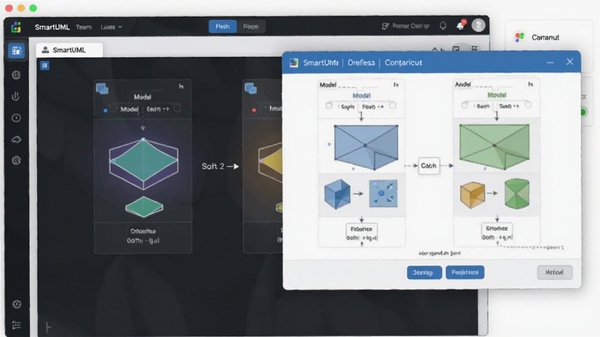 SmartUML�Ŷ�Э�����棬չʾģ�ͶԱȺͺϲ��Ի���