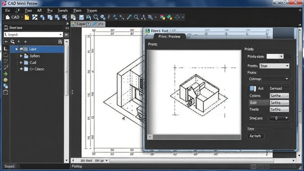 CAD���㻭ͼ����ͼ��������ʹ�ӡԤ�����棬��ʾͼ���б��ʹ�ӡ����ѡ��
