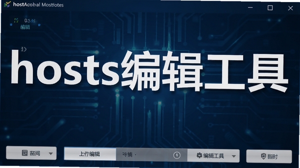 hosts�༭�����������ͼ��չʾ����������������ֺ͹��ܰ�ť������Ϊ����ɫ�Ƽ��У�ͻ����������hosts�༭����