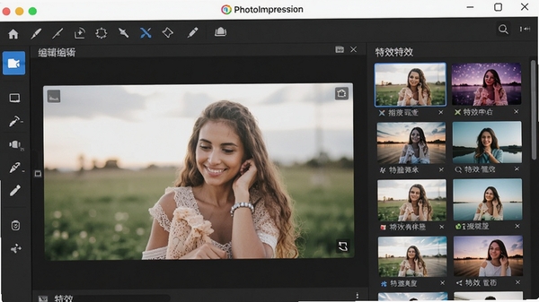 PhotoImpression������չʾ��������Ƭ�༭��������Ԥ�����ں���Чģ��⣬��������������չʾ�������Ĺ��ܡ�
