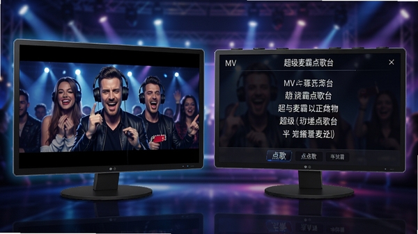 ������Ե��̨˫����ʾЧ��ͼ������ΪMV���棬����Ϊ����������