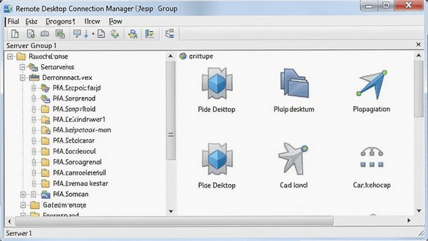 Remote Desktop Connection Manager����������������棬��ʾ�����б��ͷ���ͼ��