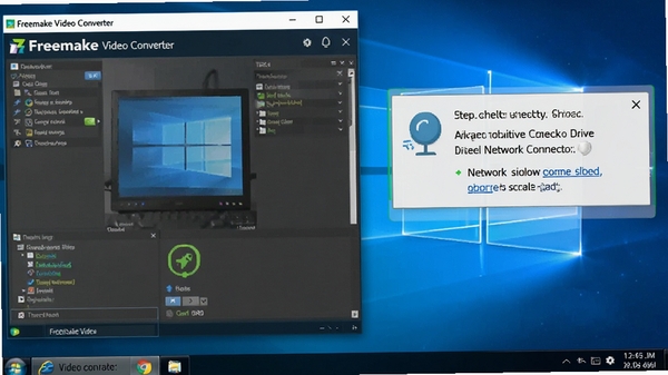һ�ŵ�����Ļ��ͼ����ʾFreemake Video Converter������Windowsϵͳ�е����н��棬�Ա��м���������������ӵ���ʾ�򣬻���������ǿ���������Ĳ��衣
