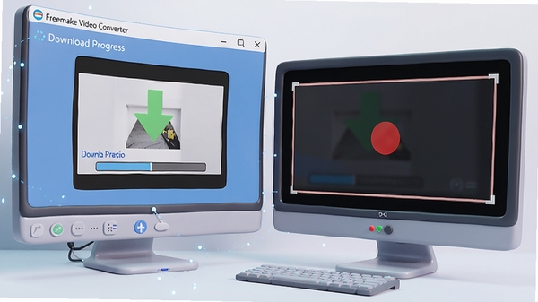 һ��3D��Ⱦ���ͼƬ��չʾFreemake Video Converter����ͬʱ������Ƶ���غ���Ļ¼�Ƶ�˫���񳡾��������е�����Ļ�������ؽ�������¼�ƺ�㣬���������Ƽ��С�
