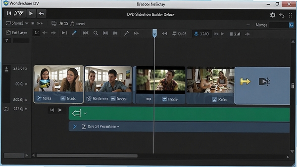 Wondershare DVD Slideshow Builder Deluxe ʱ���߱༭���棬��ʾ��Ƭ����Ƶ���������ת��Ч��ͼ�����Ļ�㣬����������רҵ��ǿ