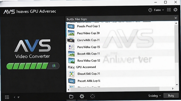 AVS Video Converter ����ת�����棬��ʾ GPU ����״̬�������ļ��б�