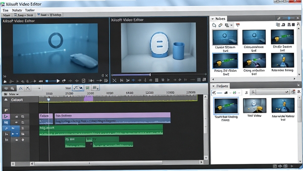 ������һ��Xilisoft Video Editor��������ĸ����ͼ��չʾ�������桢ʱ���߱༭������زĿ⣬�������������ͻ��������רҵ���������ԡ�
