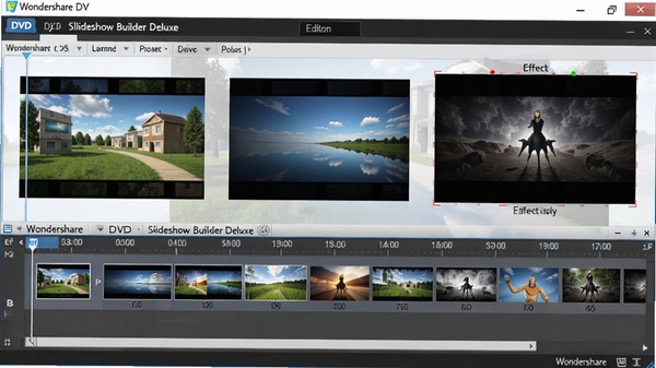 Wondershare DVD Slideshow Builder Deluxe�༭���棬ʱ��������ʾ����ת��Ч������Ч
