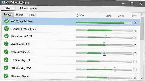 AVS Video ReMaker���������б����棬��ʾ����ļ����кͽ�����������Ϊ�����б���ͼ������ɫ�Թ����