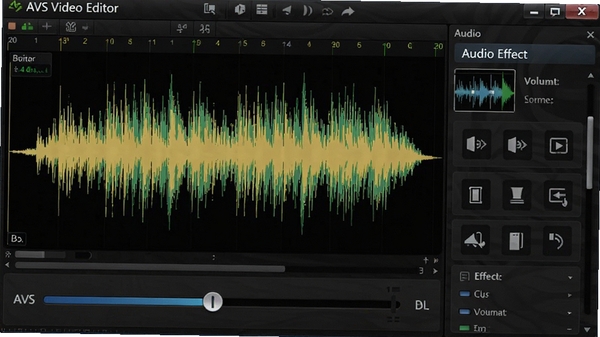 AVS Video Editor��Ƶ�༭���棬չʾ����ͼ���������ڻ������ƵЧ���˵�