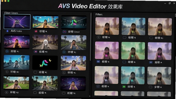 AVS Video EditorЧ����չʾ������ת������ͼ������˾�Ӧ��ʾ����ɫ�����ޣ�Ч��ֱ��
