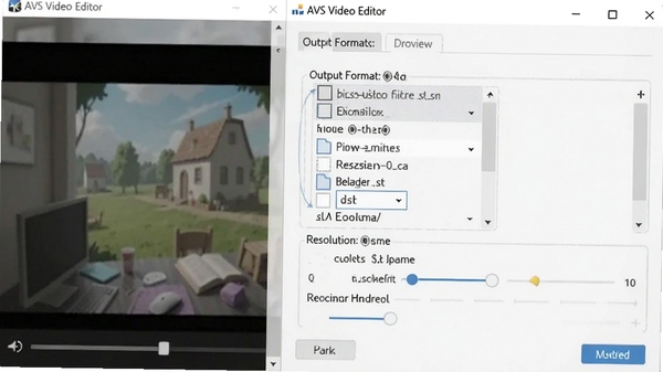 AVS Video Editor�������ý��棬��ʾ�����ʽѡ��ͷֱ��ʵ���������ΪԤ�����棬������ֱ�ۡ�