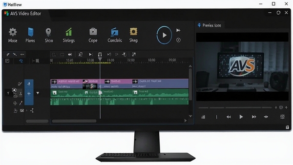 AVS Video Editor�������ͼ��չʾʱ���߱༭����Ԥ�����ڣ�����Ϊ��ɫ���⣬���沼������������ͼ����Ŀ��ͻ��רҵ��Ƶ������Χ��