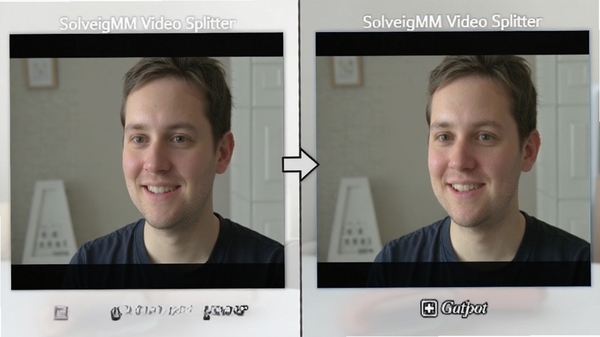 SolveigMM Video Splitter处理视频时保持原始画质的对比示意图,左侧为原始画面,右侧为输出画面,两者清晰度一致,色彩无偏差。