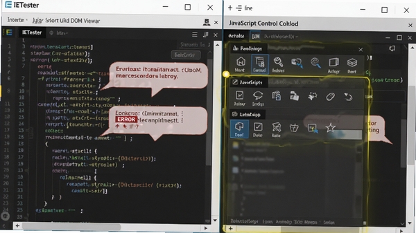 չʾIETester���õ�DOM�鿴����JavaScript����̨���棬������ʾ���Թ�����壬��Χ�д�������ʹ�����ʾ����