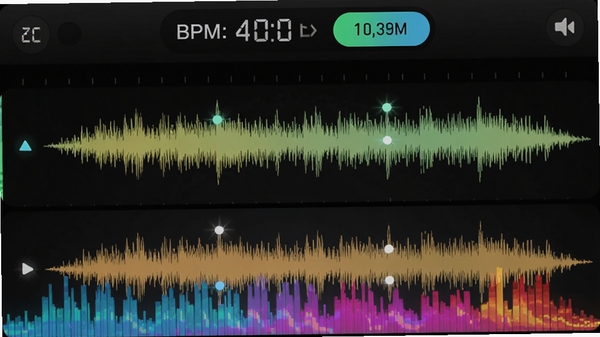Ұ��DJ���ֺ�BPMͬ�����ܽ��棬�������ι��ƽ����ʾ���Ϸ���BPM������ͬ����ť�������ϴ�����˸�Ľ��ĵ��ǣ�����Ϊ��̬Ƶ�ף�ɫ�����������������뾫׼