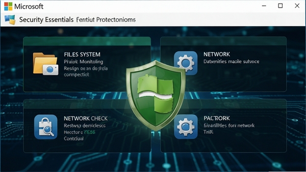 Microsoft Security Essentialsʵʱ�������棬չʾ�ļ�ϵͳ��ء��������ģ�飬ͼ�껯��ƣ�ɫ����������ɫ���Ʊ�־���Ƽ��б���������ϸ��