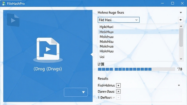FileHashPro�������ͼ��չʾ�ļ���ק������ϣ�㷨ѡ���б�������������Լ����չʾ���򣬽��������ִ�����ɫ����ɫ����ͼ�����������ֱ�ע׼ȷ��