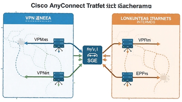 һ��չʾCisco AnyConnect��������ʾ��ͼ������VPN��������ֱ��������������·�����Ӿ������׶���