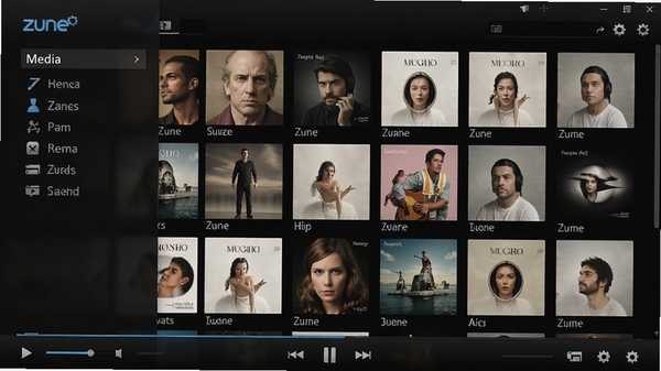 Zune ���԰�����ͼ��չʾ��ɫ�����ý��⡢ר������ǽ�벥�ſ���������������ʱ�У�ǿ������ý�������Χ