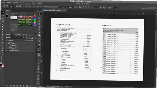 Adobe InDesign CS5 书籍面板与多文档管理界面,展示章节与页码同步