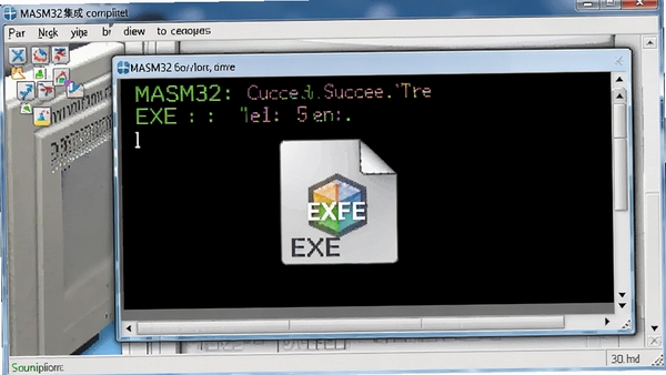 MASM32���ɱ��뻷�����������������ʾ�ɹ���Ϣ������EXE�ļ�ͼ��
