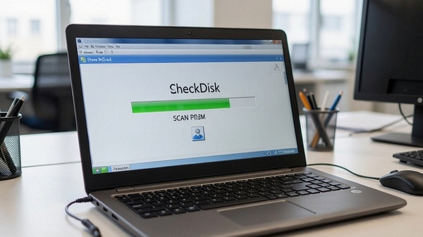 CheckDisk�����ڱʼǱ����������е�ʵ��ͼ����Ļ��ʾɨ����ȣ���Χ����Ϊ�칫�ң���������